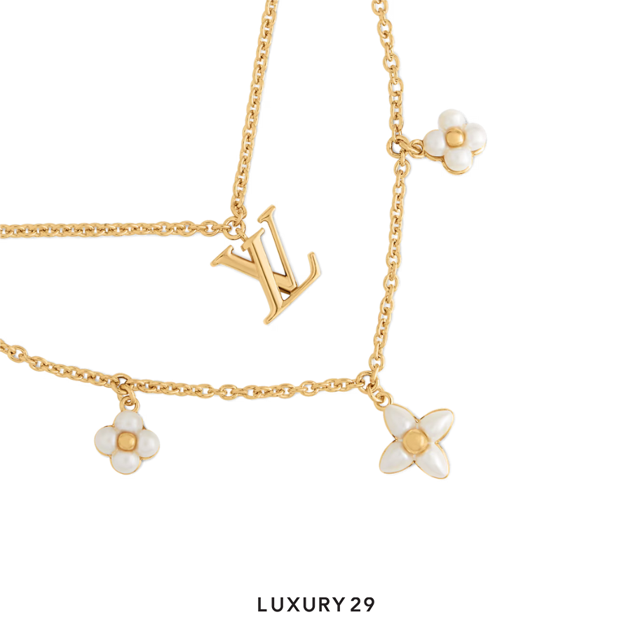 Louis Vuitton LV Floragram Necklace Gold LOUIS VUITTON