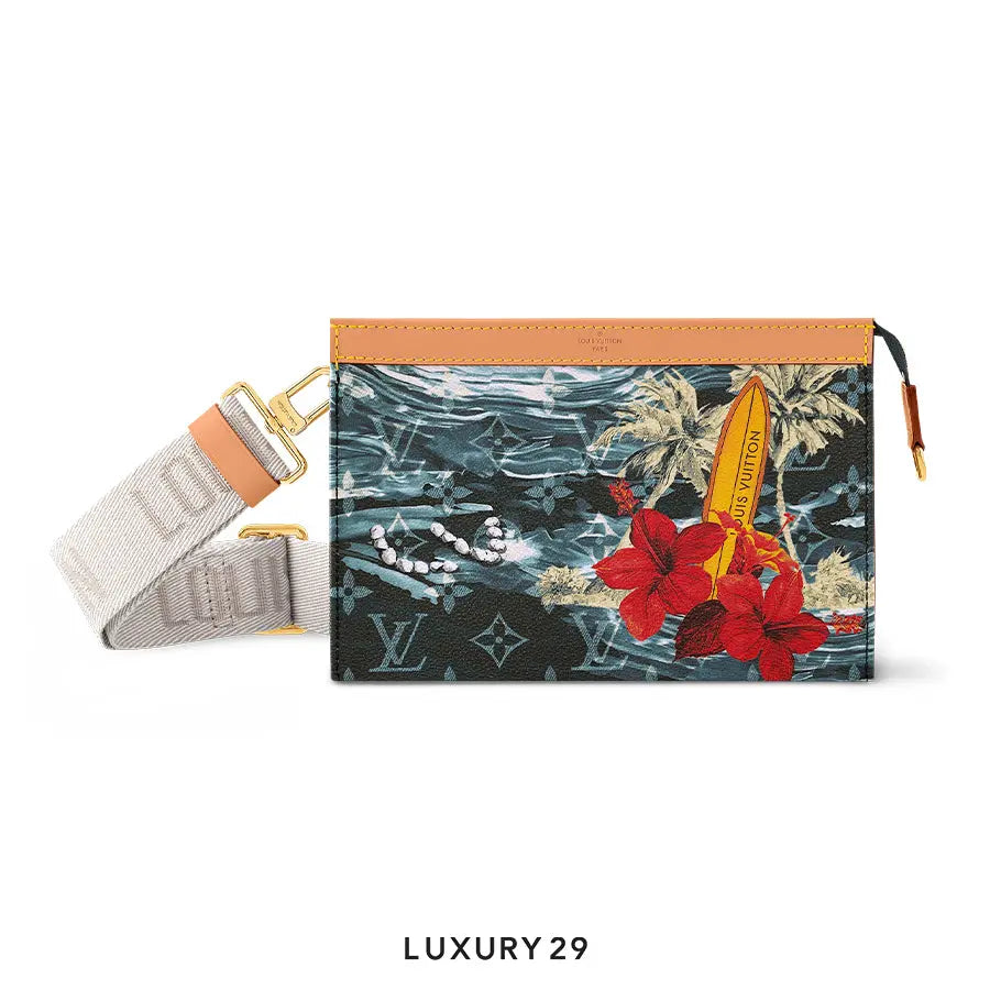 Louis Vuitton LV Gaston Wearable Wallet Monogram Surfin' coated canvas Navy Blue