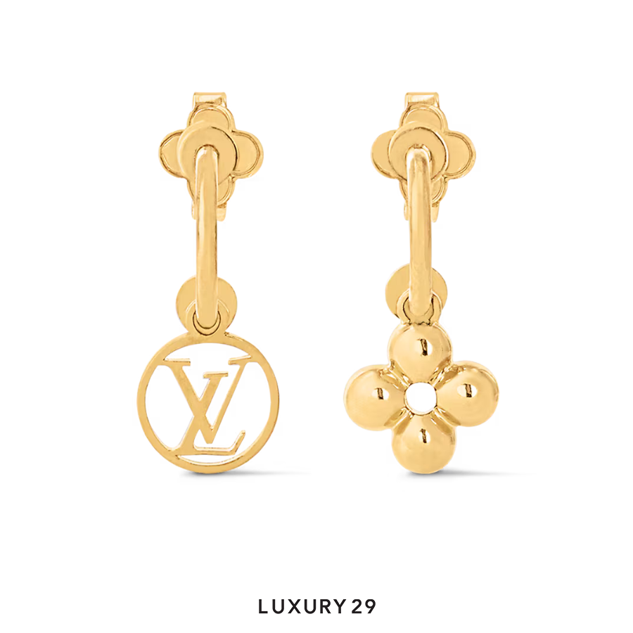 Louis Vuitton LV Icon Blooming Earrings Gold LOUIS VUITTON