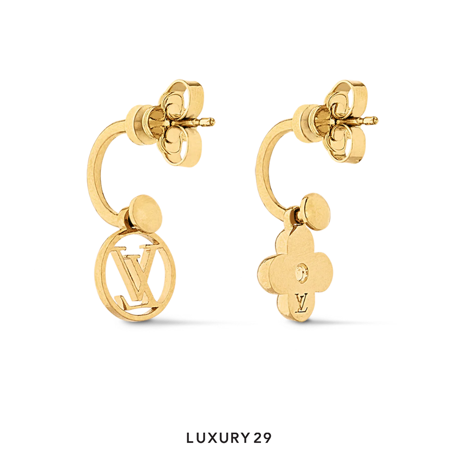 Louis Vuitton LV Icon Blooming Earrings Gold LOUIS VUITTON