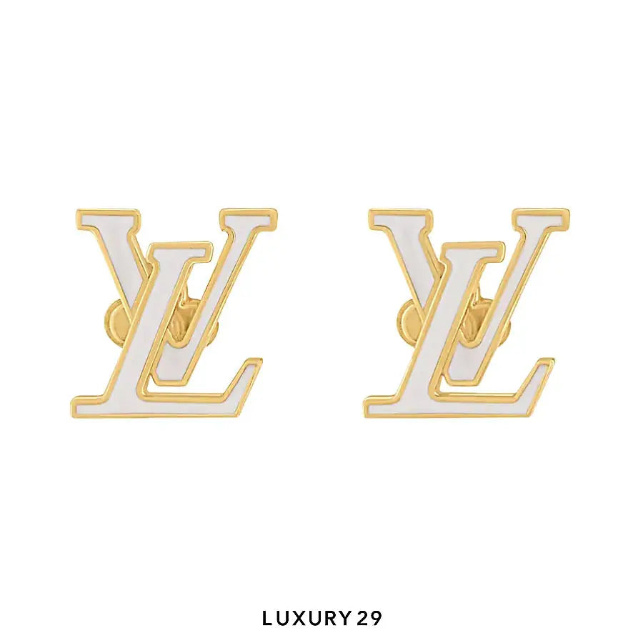 Louis Vuitton LV Iconic Enamel Earrings White enamel