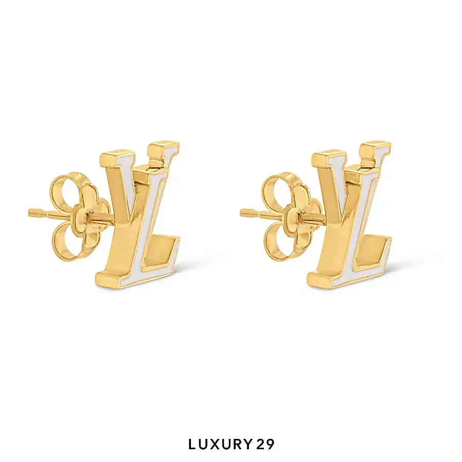 Louis Vuitton LV Iconic Enamel Earrings White enamel