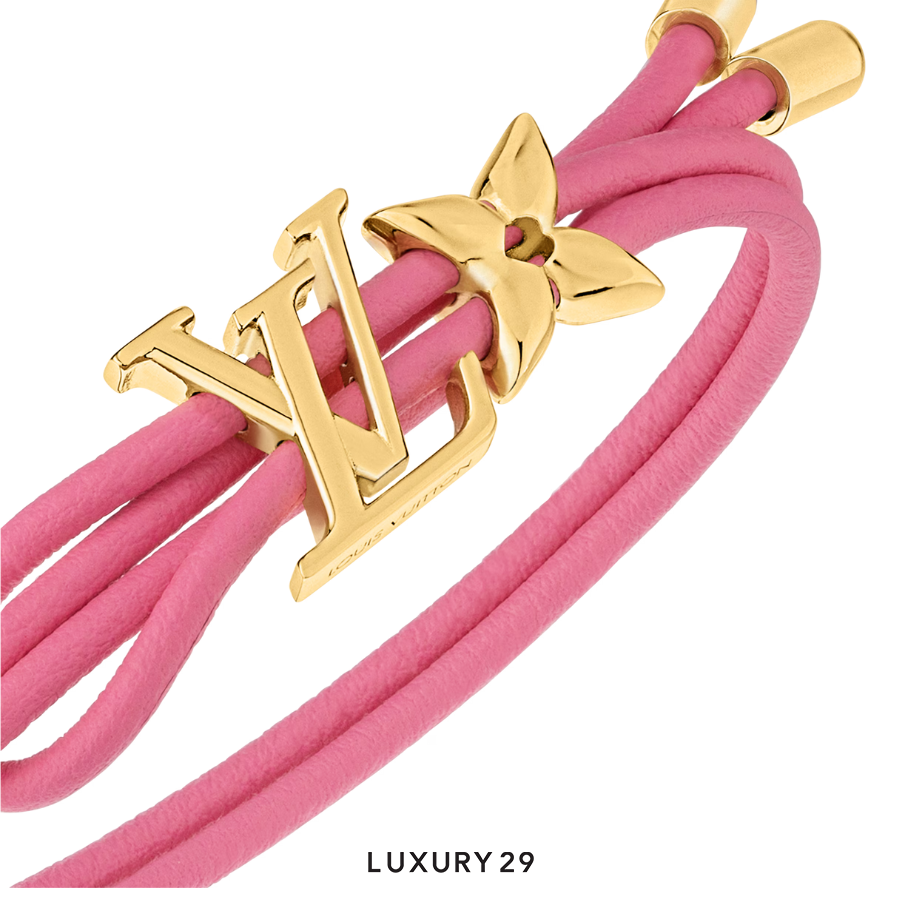 Louis Vuitton LV Iconic Flower Leathers Bracelet Pink