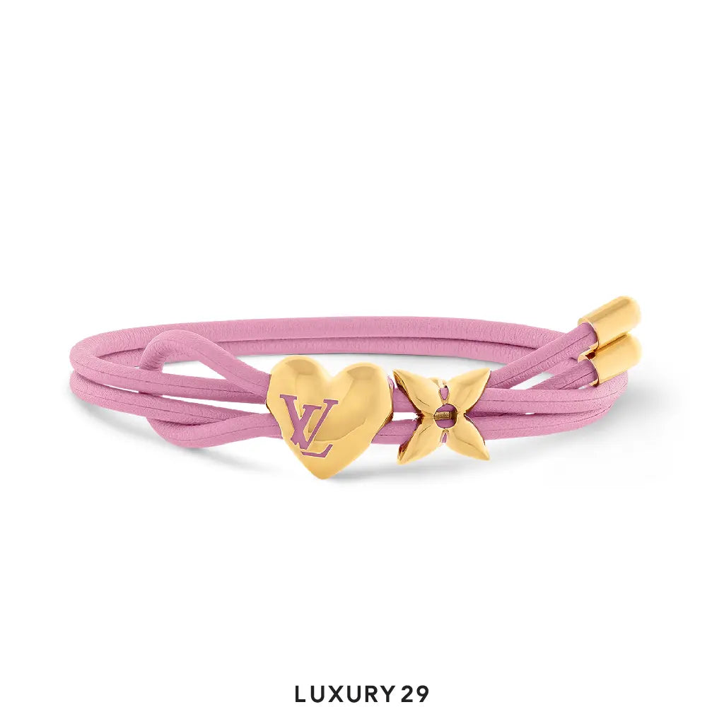 Louis Vuitton LV Iconic Flower Leathers Bracelet Pink LOUIS VUITTON