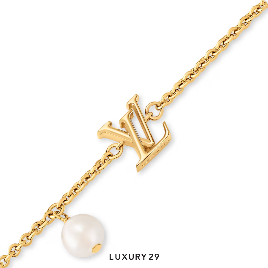 Louis Vuitton LV Iconic Louisa Bracelet White resin pearl Gold LOUIS VUITTON