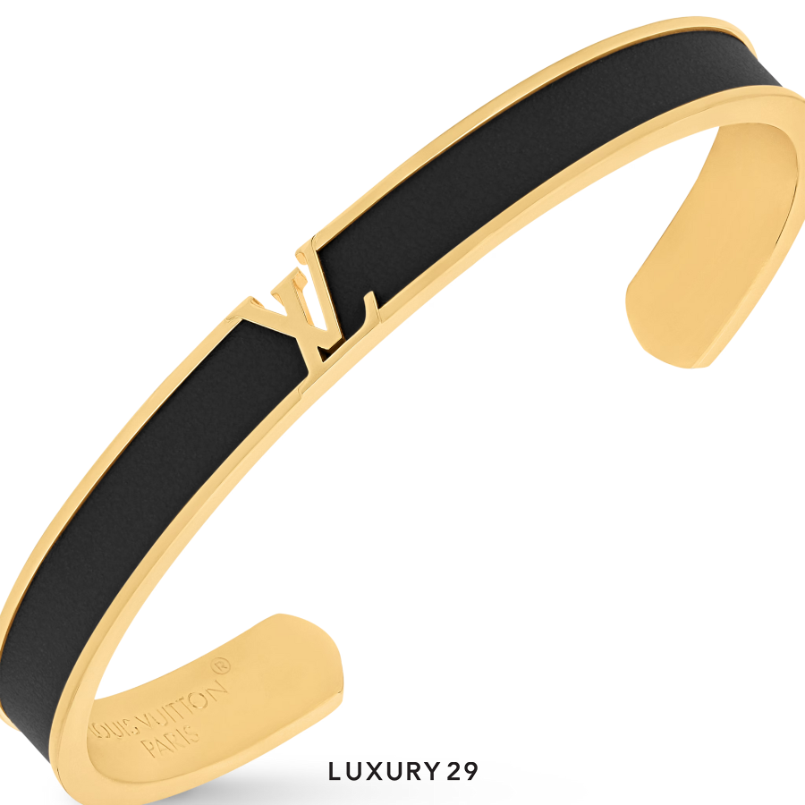Louis Vuitton LV Initials Bracelet Black LOUIS VUITTON Luxury29