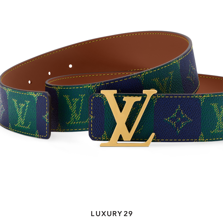 Louis Vuitton LV Initials College Monogram Heritage 40MM Reversible Belt Green LOUIS VUITTON Luxury29