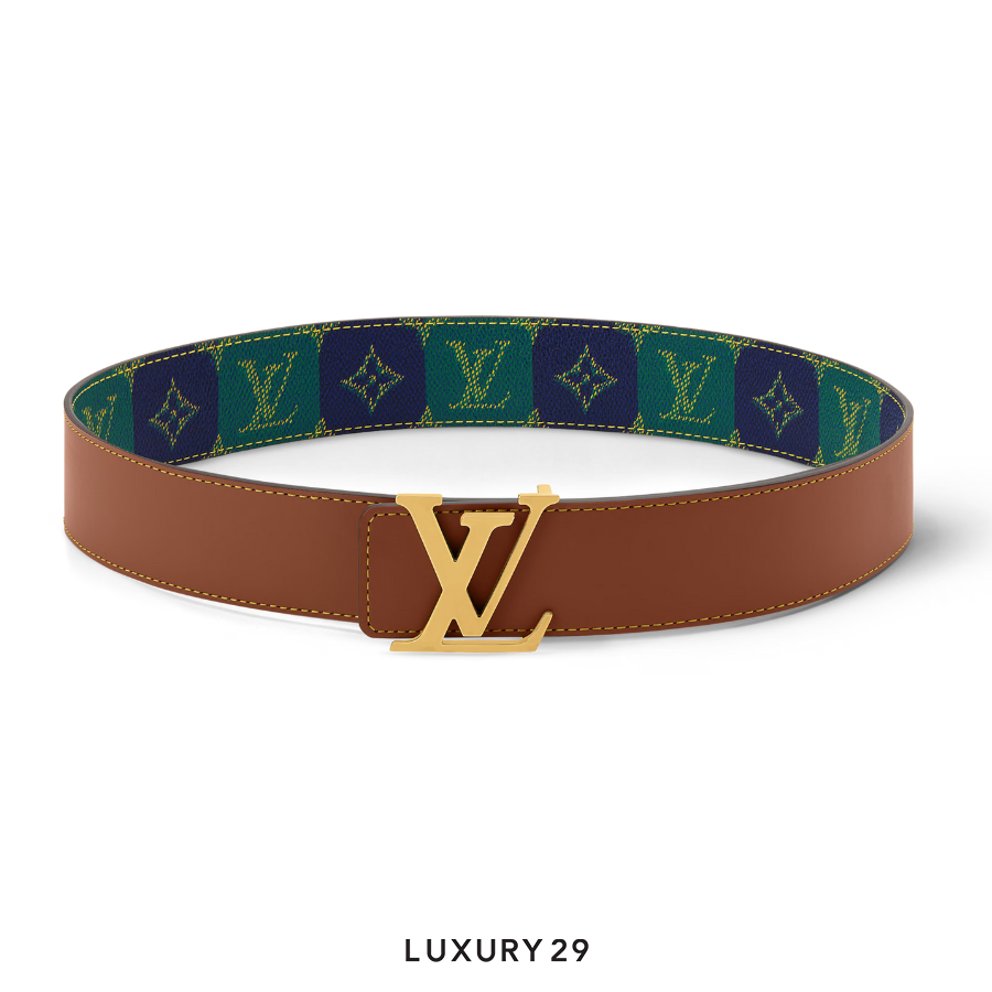 Louis Vuitton LV Initials College Monogram Heritage 40MM Reversible Belt Green LOUIS VUITTON Luxury29