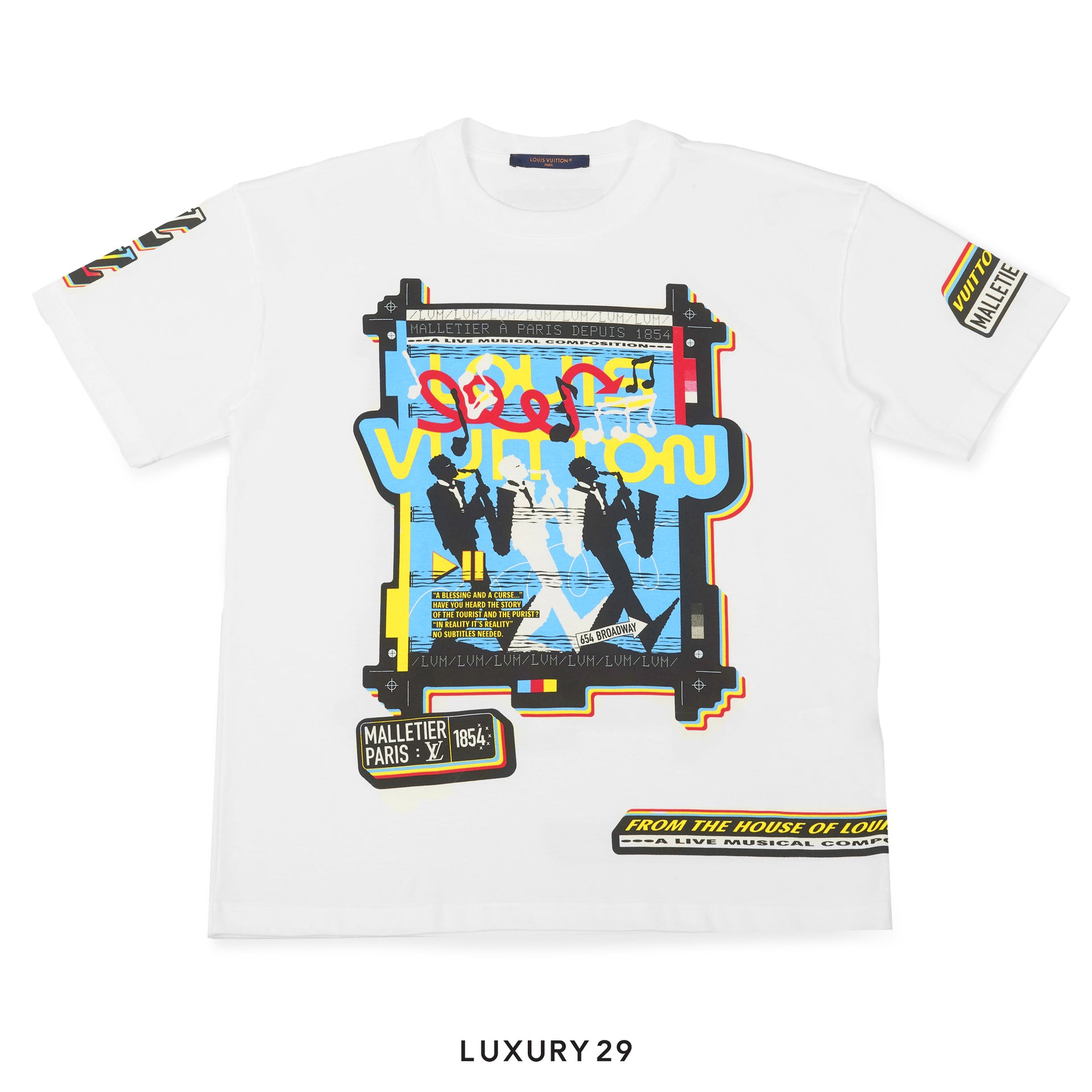 Louis Vuitton LV Jazz Flyers Short-Sleeved T-Shirt0311003500-1AATZG-15-0034Apparel & Accessories > Clothing > Clothing Tops > T-Shirts
