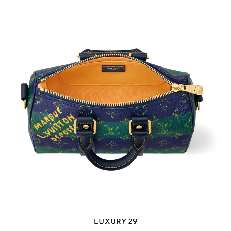 Louis Vuitton LV Keepall Bandouliere 25 Bag Blue Stripes LOUIS VUITTON Luxury29