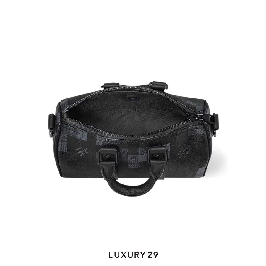 Louis Vuitton LV Keepall Bandouliere 25 Damoflage Black coated canvas LOUIS VUITTON