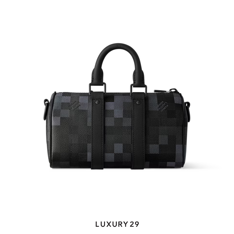 Louis Vuitton LV Keepall Bandouliere 25 Damoflage Black coated canvas LOUIS VUITTON