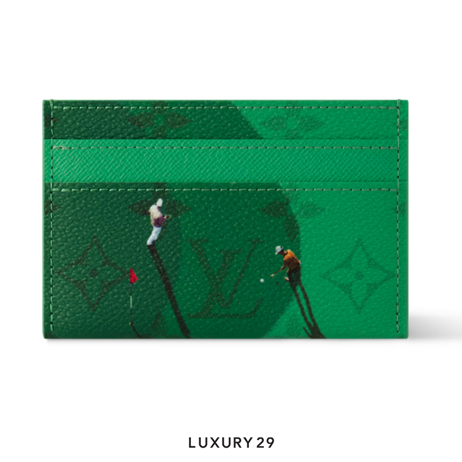 Louis Vuitton LV Louis Vuitton LV Double Card Holder Exclusive Online Pre-launch Golf Green LOUIS VUITTON