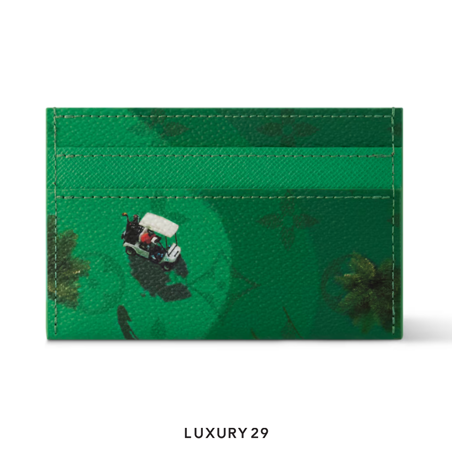 Louis Vuitton LV Louis Vuitton LV Double Card Holder Exclusive Online Pre-launch Golf Green LOUIS VUITTON