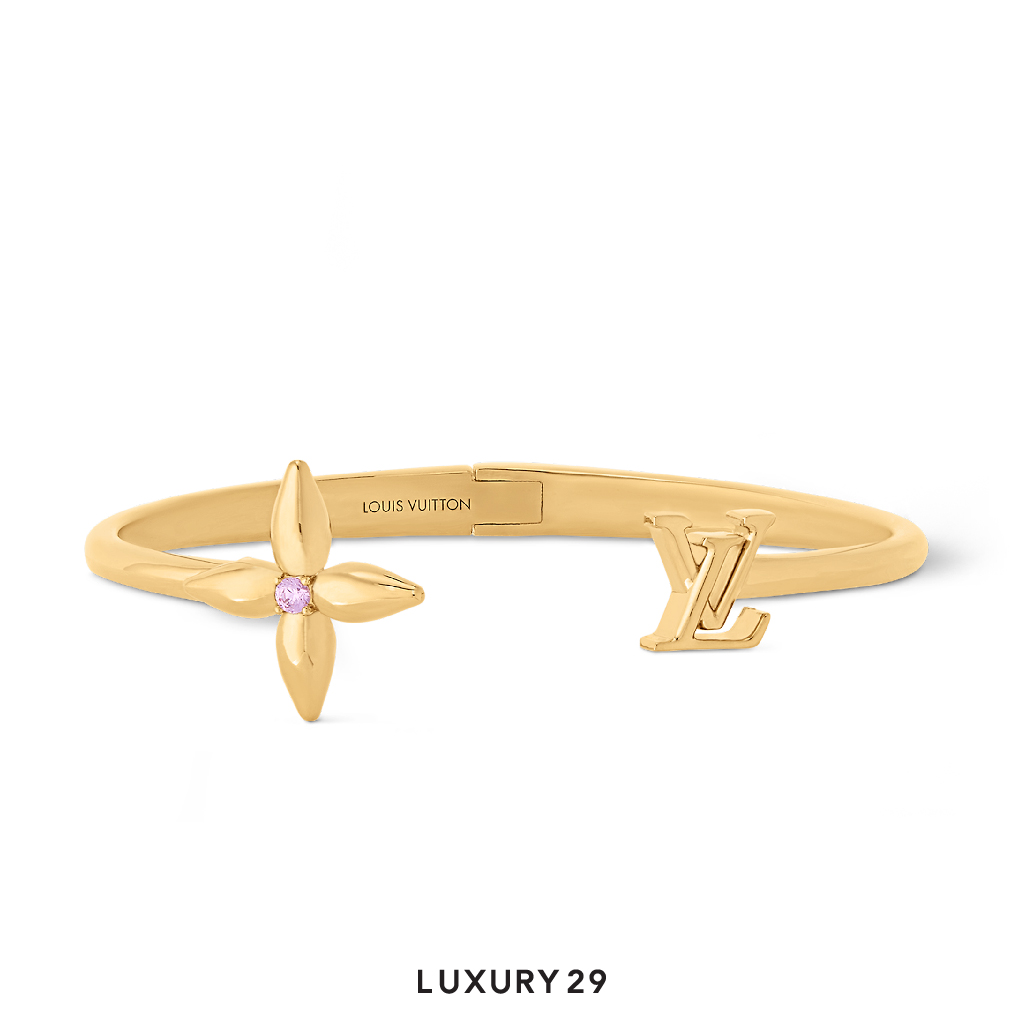 Louis Vuitton LV Louisette Signature Bracelet In Metal with gold-color finish LOUIS VUITTON
