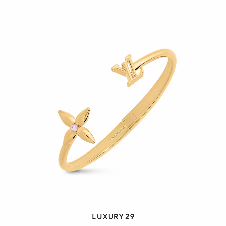 Louis Vuitton LV Louisette Signature Bracelet In Metal with gold-color finish LOUIS VUITTON