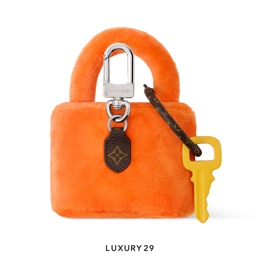 Louis Vuitton LV Lucky Lock Bag Charm Orange LOUIS VUITTON Luxury29