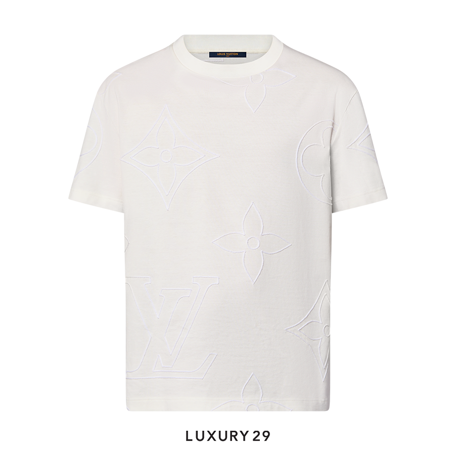 Louis Vuitton LV Monogram Embroidered Cotton T-Shirt White