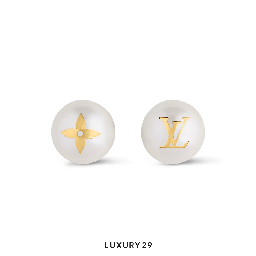 Louis Vuitton LV My Mix Pearl Earrings Gold