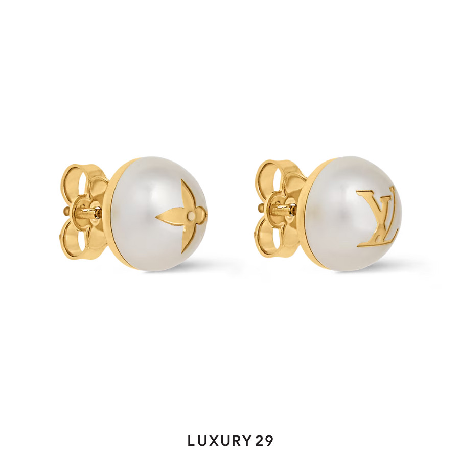 Louis Vuitton LV My Mix Pearl Earrings Gold LOUIS VUITTON