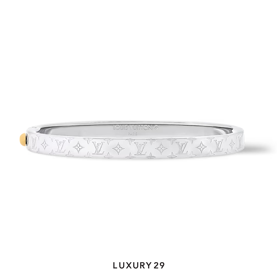 Louis Vuitton LV Nanogram Bracelet Palladium-colored metal Sliver LOUIS VUITTON