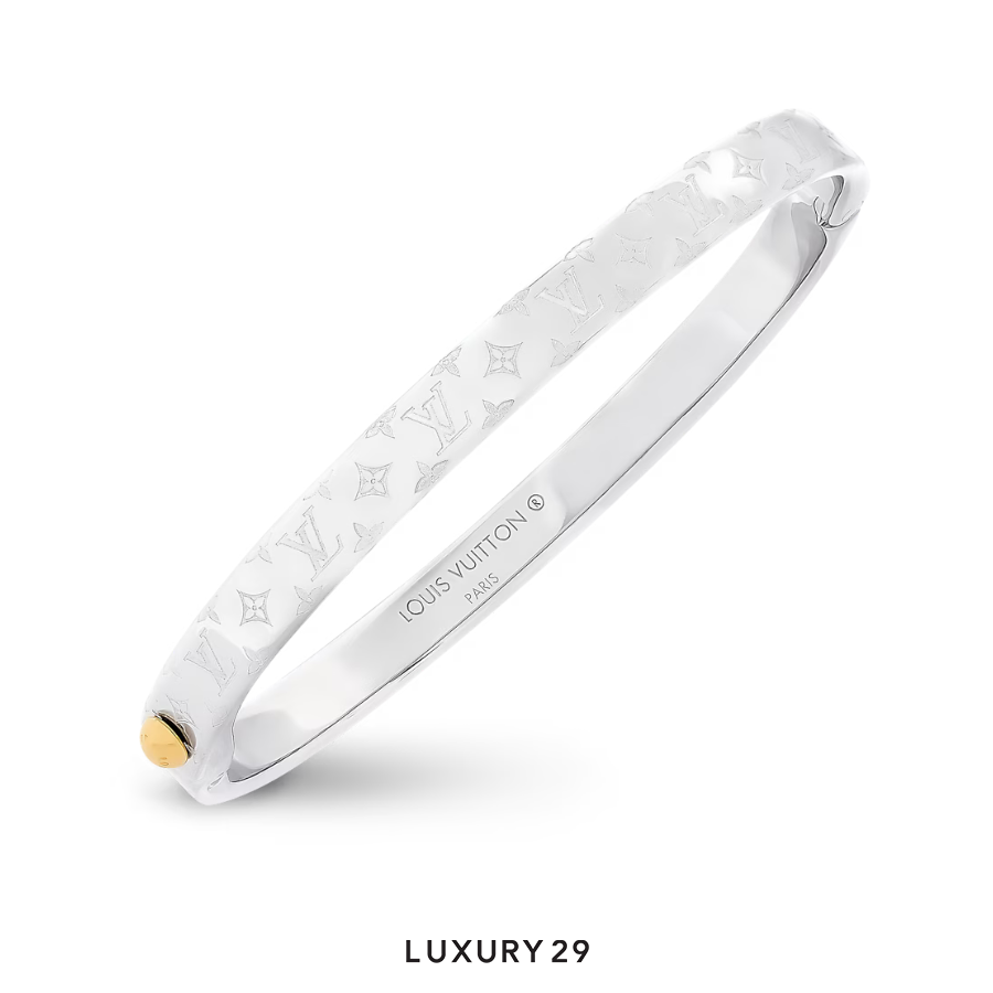 Louis Vuitton LV Nanogram Bracelet Palladium-colored metal Sliver LOUIS VUITTON
