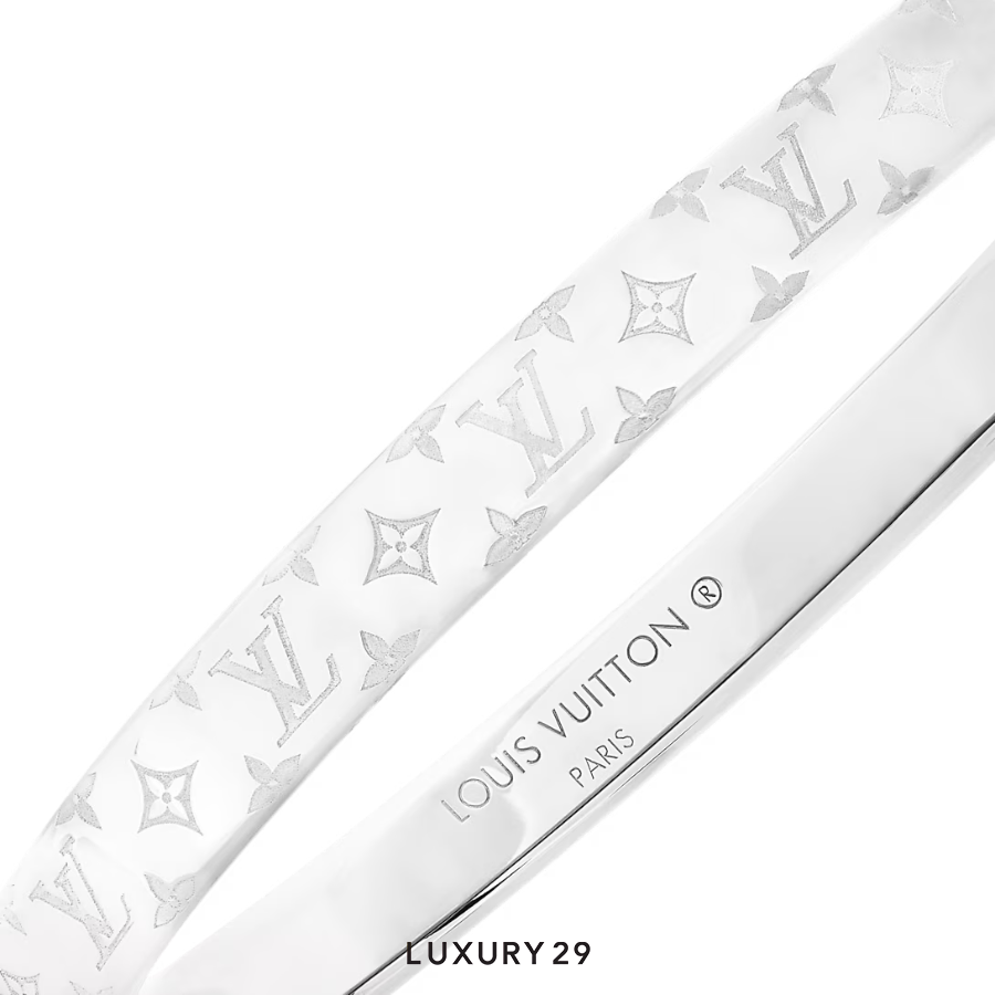 Louis Vuitton LV Nanogram Bracelet Palladium-colored metal Sliver LOUIS VUITTON