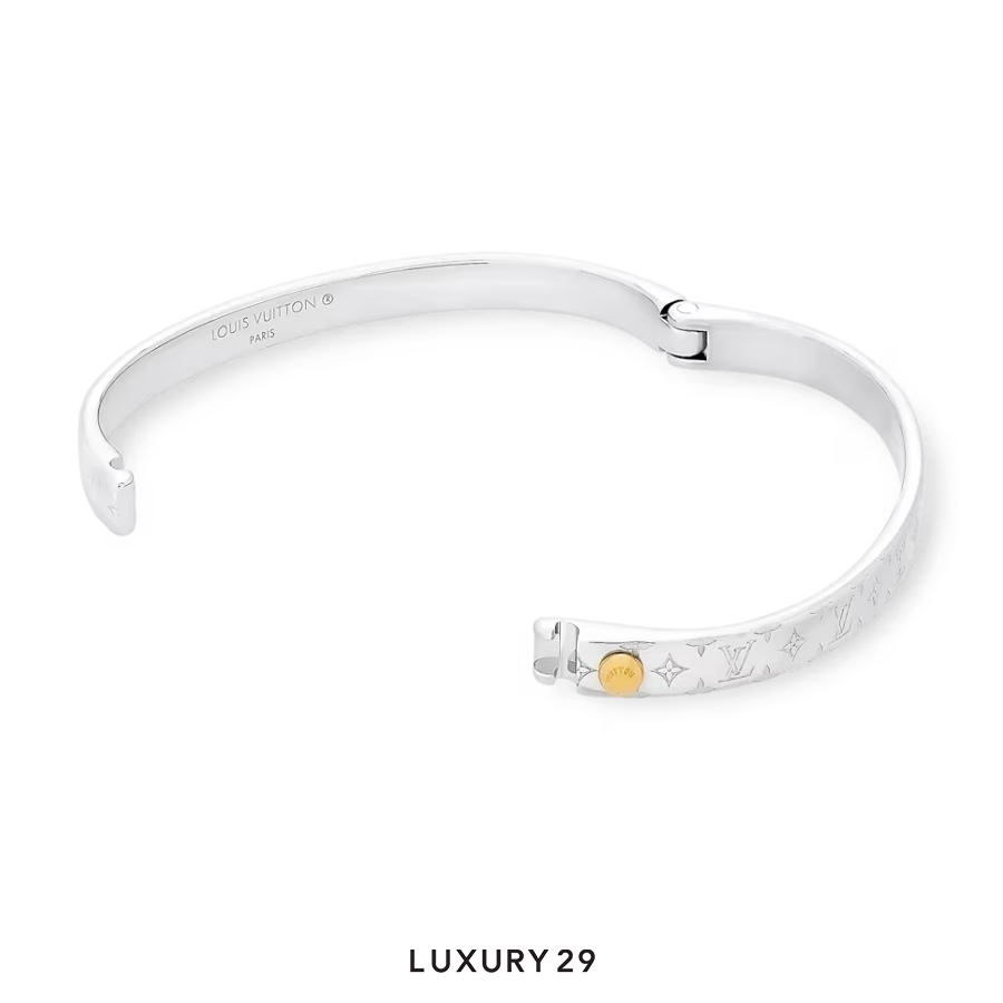 Louis Vuitton LV Nanogram Bracelet Palladium-colored metal Sliver LOUIS VUITTON