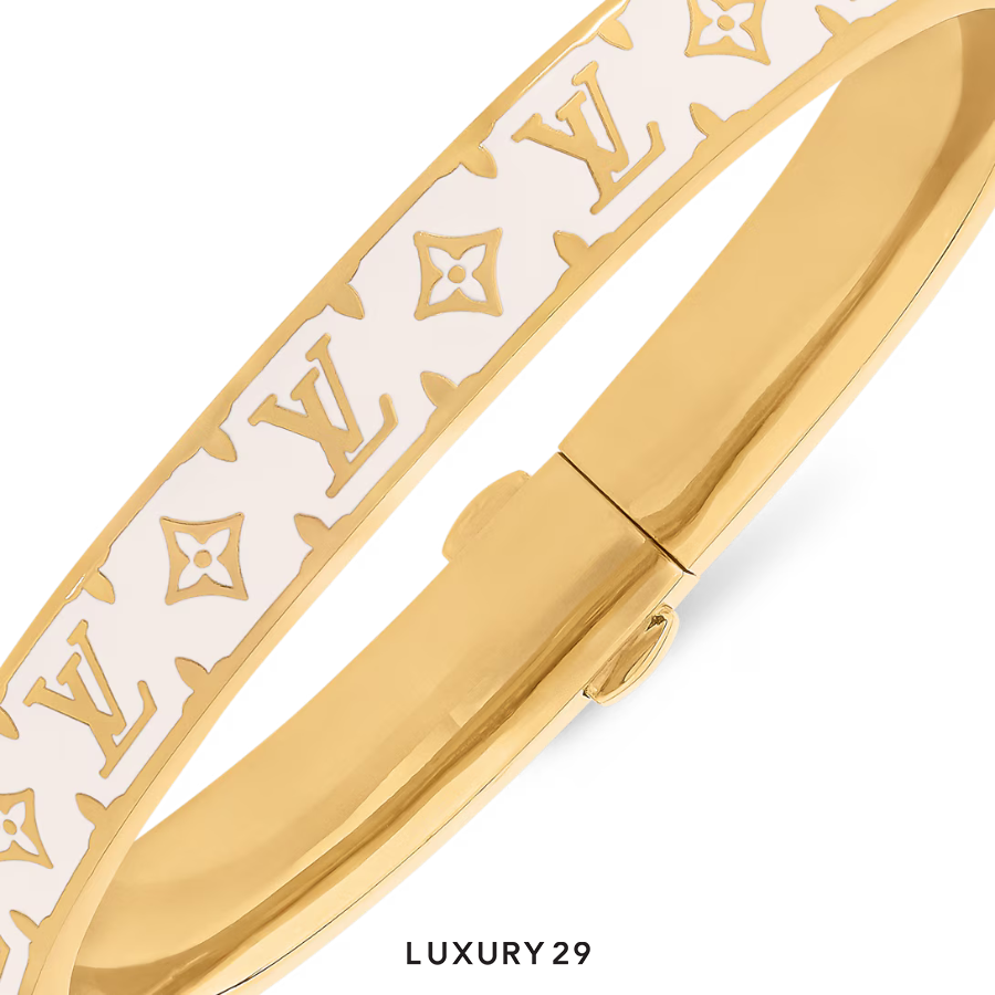 Louis Vuitton LV Nanogram Enamel Bracelet Gold LOUIS VUITTON