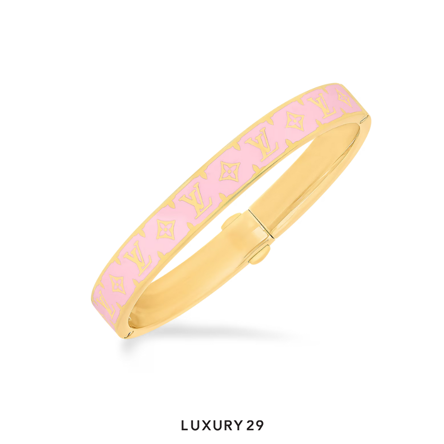 Louis Vuitton LV Nanogram Enamel Bracelet Pink LOUIS VUITTON