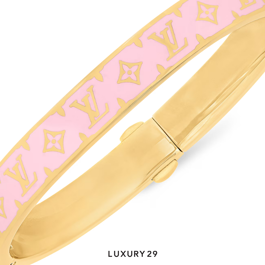 Louis Vuitton LV Nanogram Enamel Bracelet Pink LOUIS VUITTON