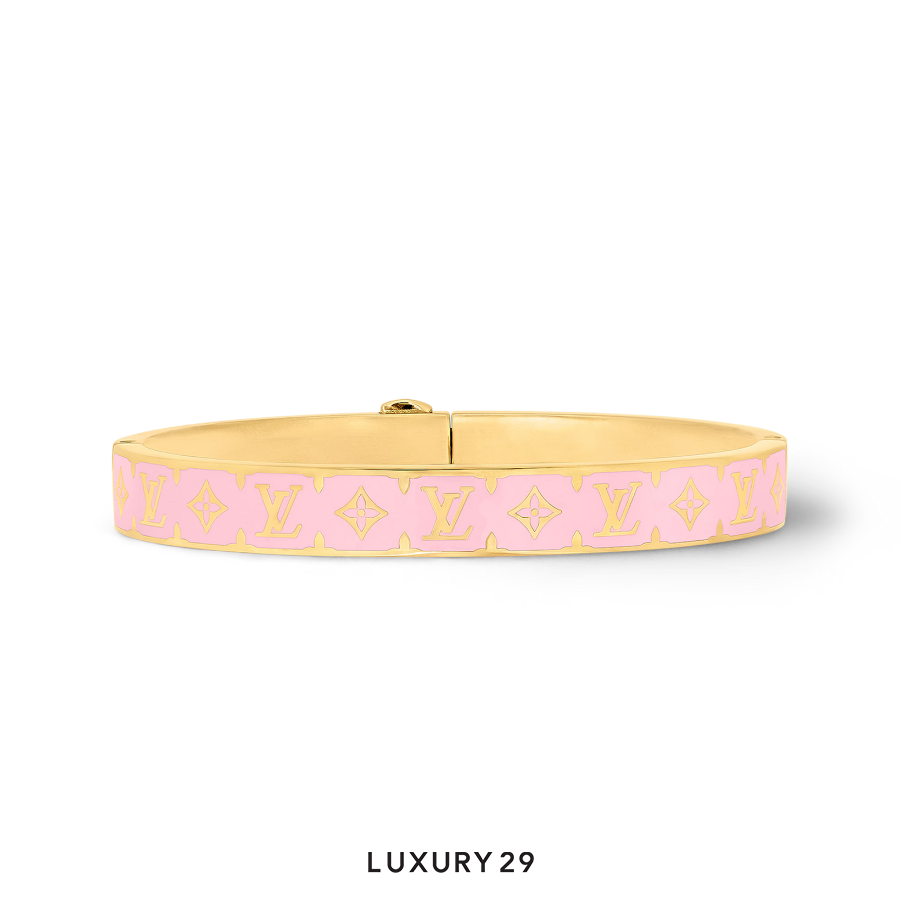 Louis Vuitton LV Nanogram Enamel Bracelet Pink