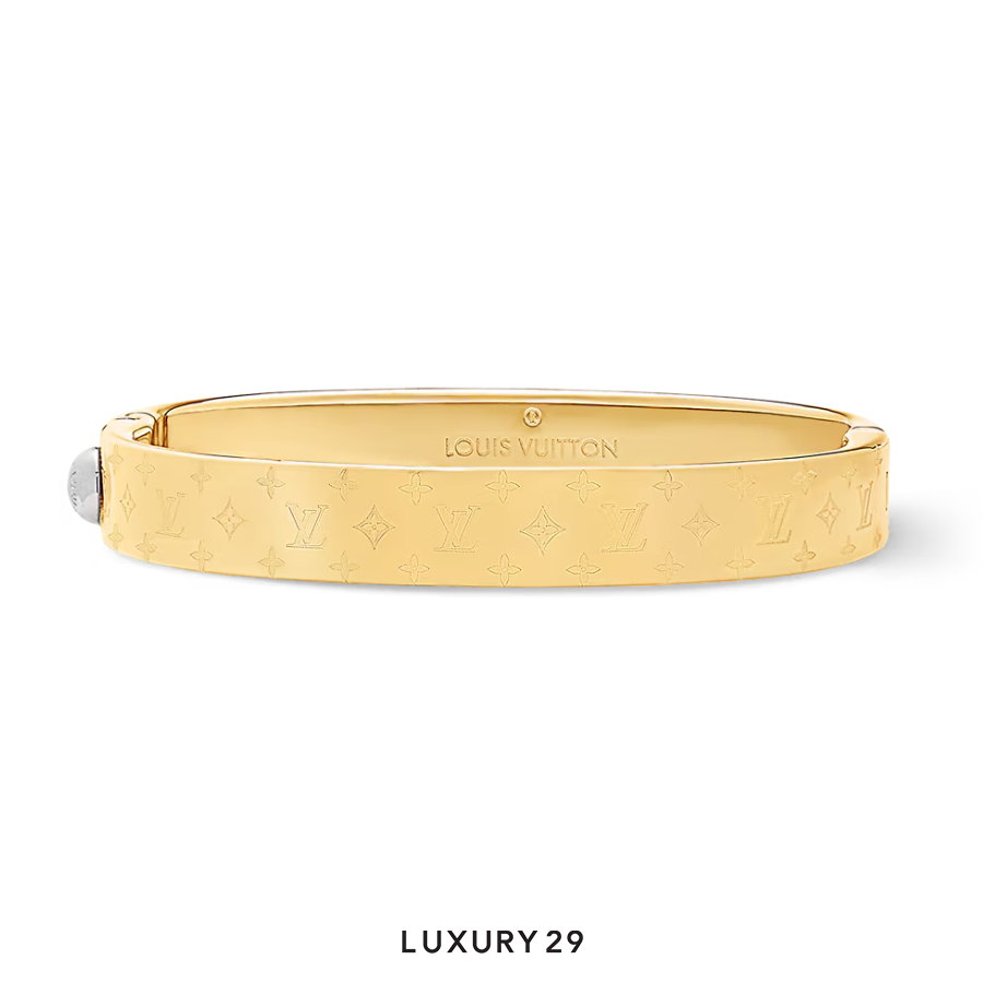 Louis Vuitton LV Nanogram Rigid Bracelet Gold LOUIS VUITTON