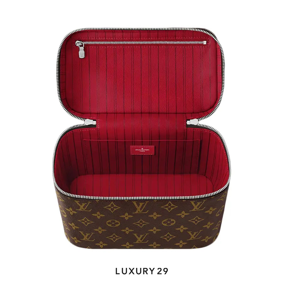 Louis Vuitton LV Nice BB Bag Red Sari Monogram Macassar Canvas LOUIS VUITTON