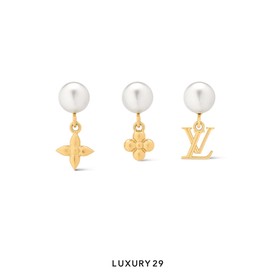 Louis Vuitton LV Pearl River Earrings Gold