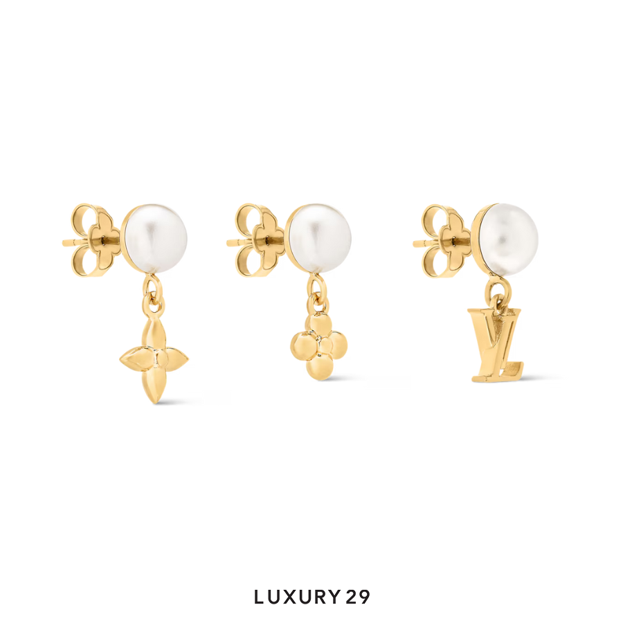 Louis Vuitton LV Pearl River Earrings Gold LOUIS VUITTON