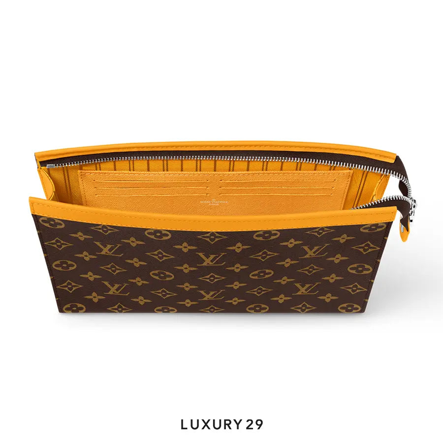 Louis Vuitton LV Pochette Voyage MM Pouch Monogram Macassar coated canvas Safran Yellow LOUIS VUITTON