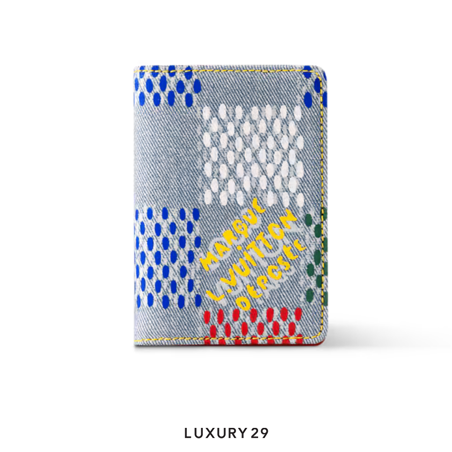 Louis Vuitton LV Pocket Organizer LV Vers Damier Denim Multicolor LOUIS VUITTON