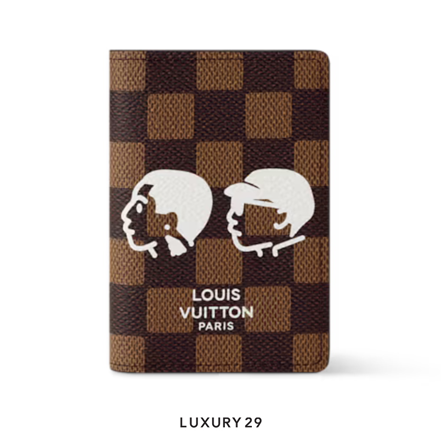 Louis Vuitton LV Pocket Organizer Wallet Damier Phriendship Canvas Brown LOUIS VUITTON
