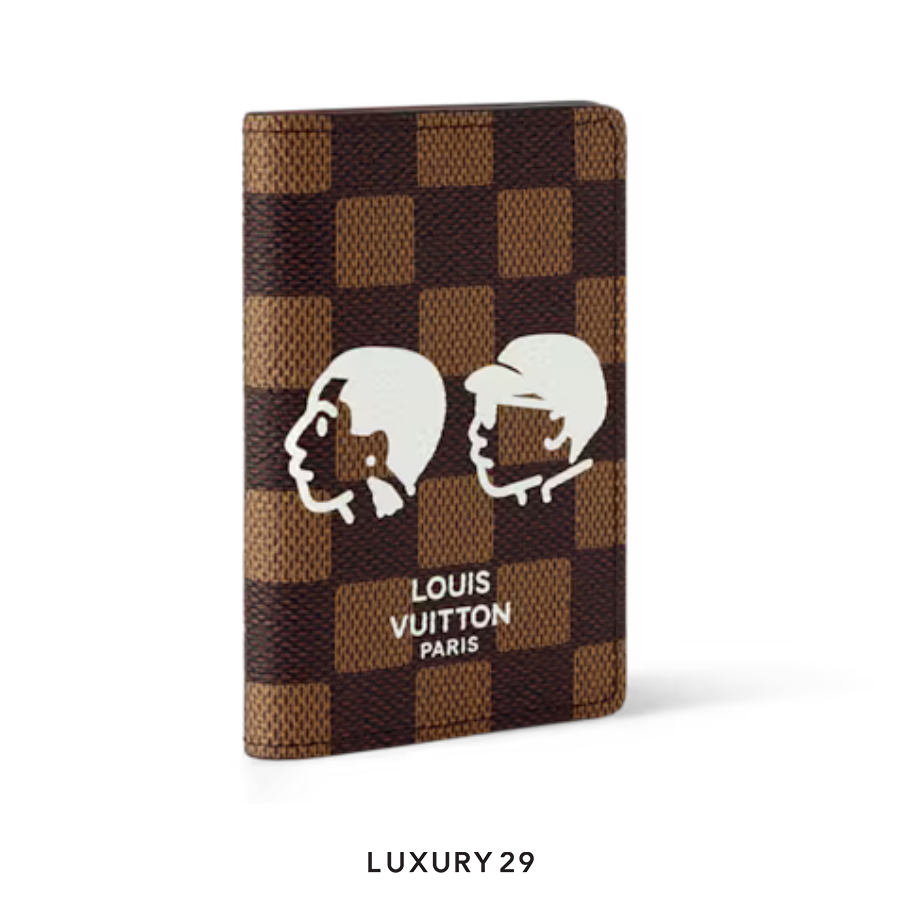 Louis Vuitton LV Pocket Organizer Wallet Damier Phriendship Canvas Brown LOUIS VUITTON