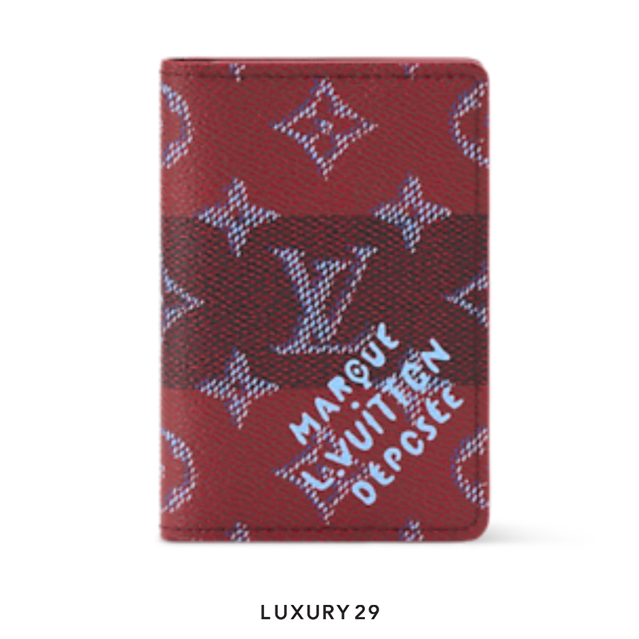 Louis Vuitton LV Pocket Organizer Wallet Red Stripes LOUIS VUITTON