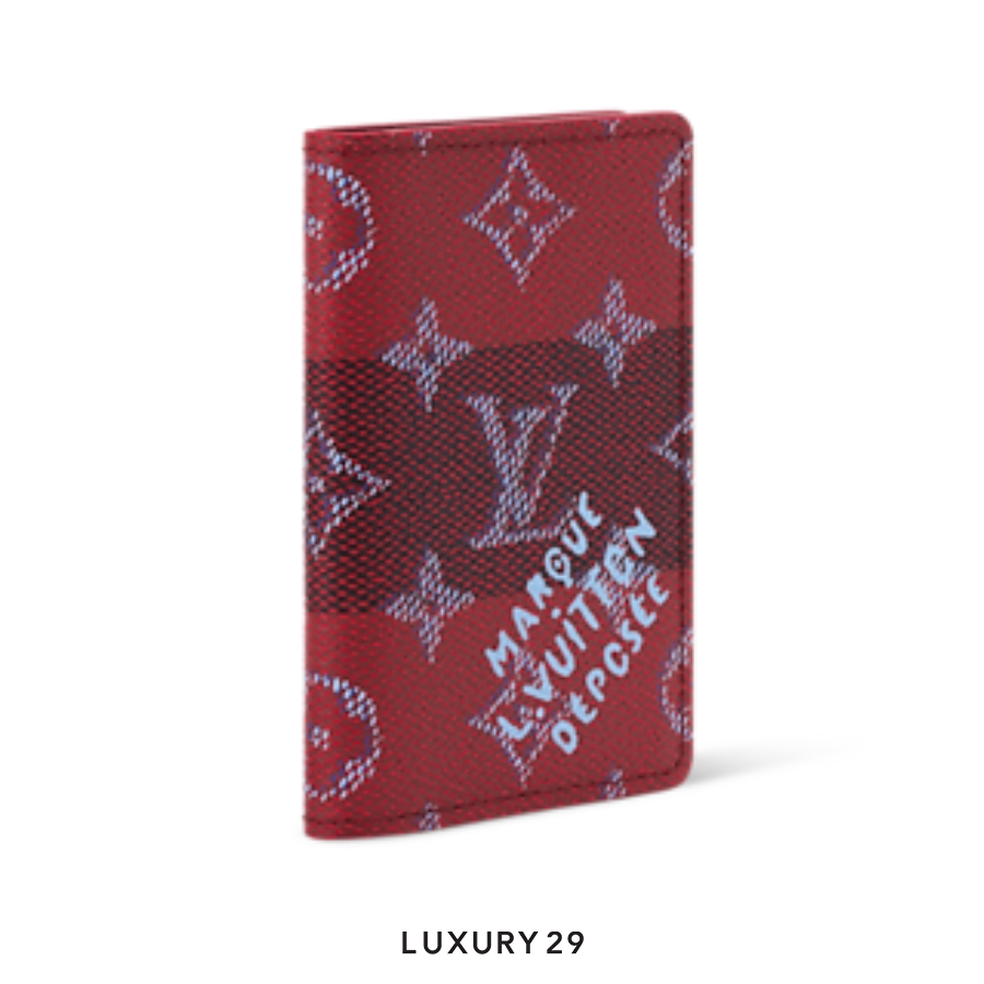 Louis Vuitton LV Pocket Organizer Wallet Red Stripes LOUIS VUITTON