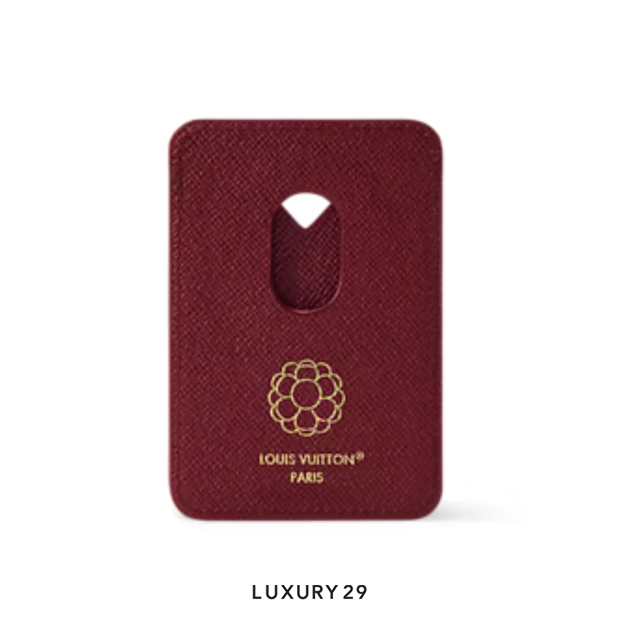 Louis Vuitton LV Porte-Cartes Magnet Card Holder Red Stripes LOUIS VUITTON