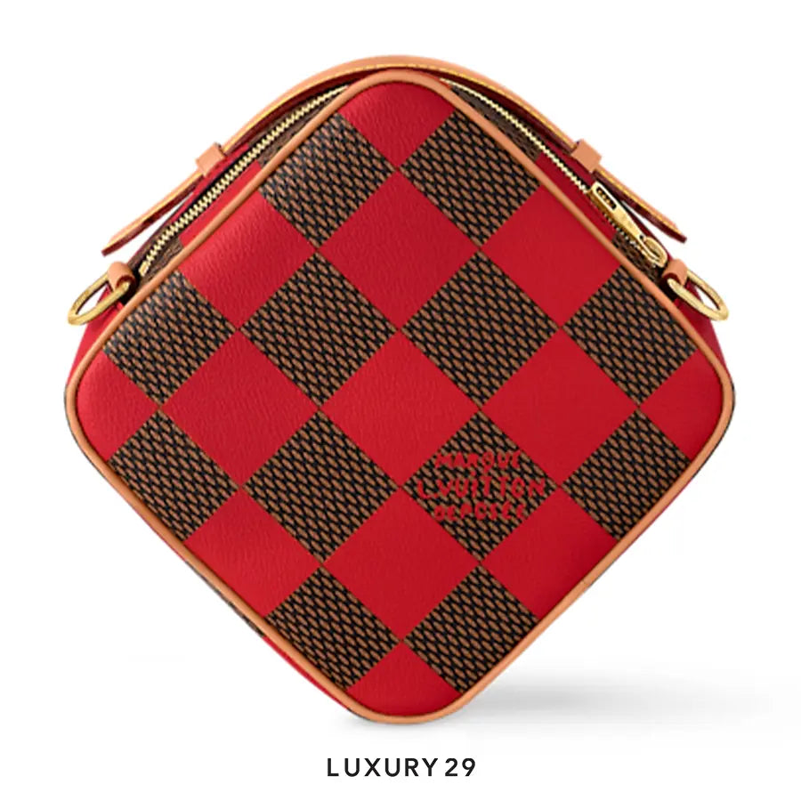 Louis Vuitton LV Red Damier Canvas Chess Messenger Bag LOUIS VUITTON
