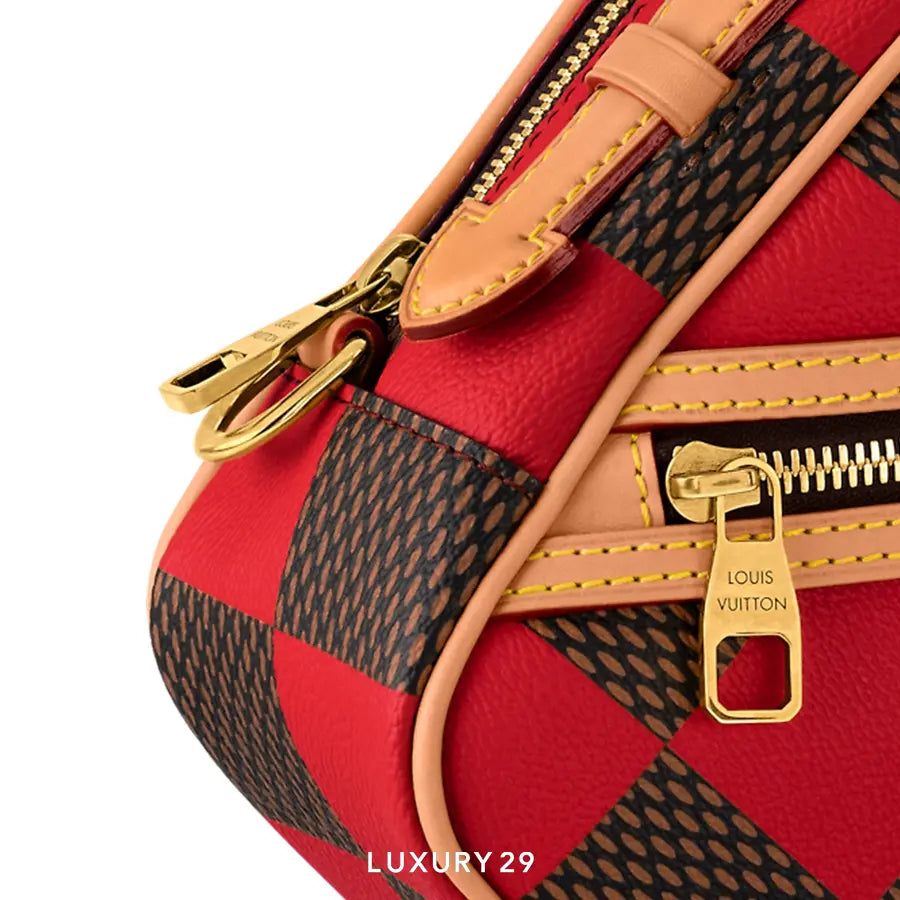 Louis Vuitton LV Red Damier Canvas Chess Messenger Bag LOUIS VUITTON