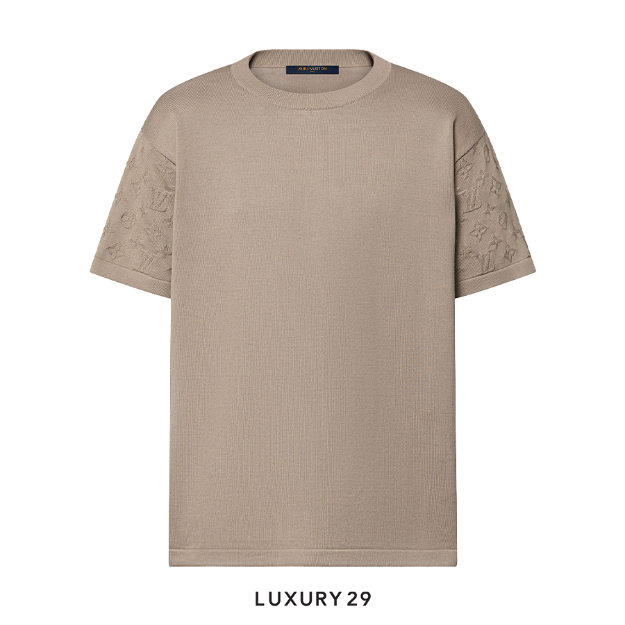 Louis Vuitton LV Short-Sleeved Cotton Crewneck Biege LOUIS VUITTON