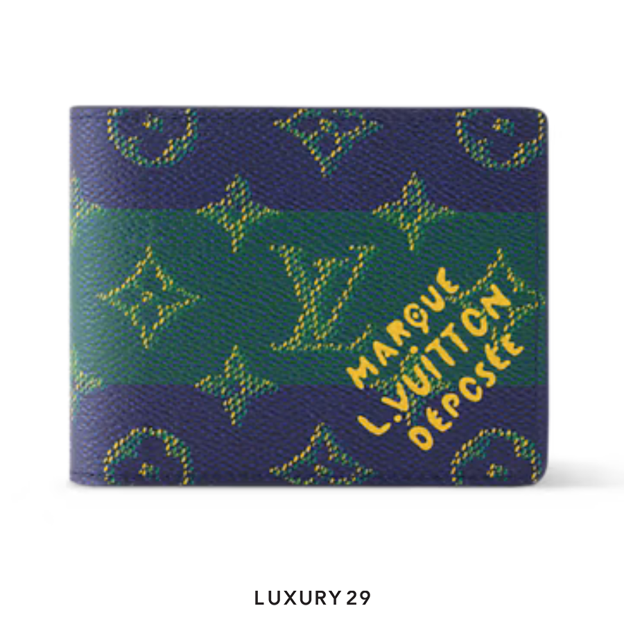 Louis Vuitton LV Slender wallet Monogram Heritage Canvas Blue LOUIS VUITTON
