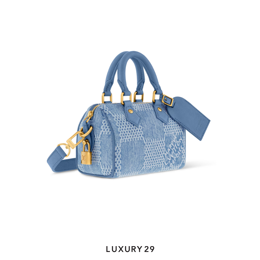 Louis Vuitton LV Speedy 18 Bandouliere Denim Blue LOUIS VUITTON