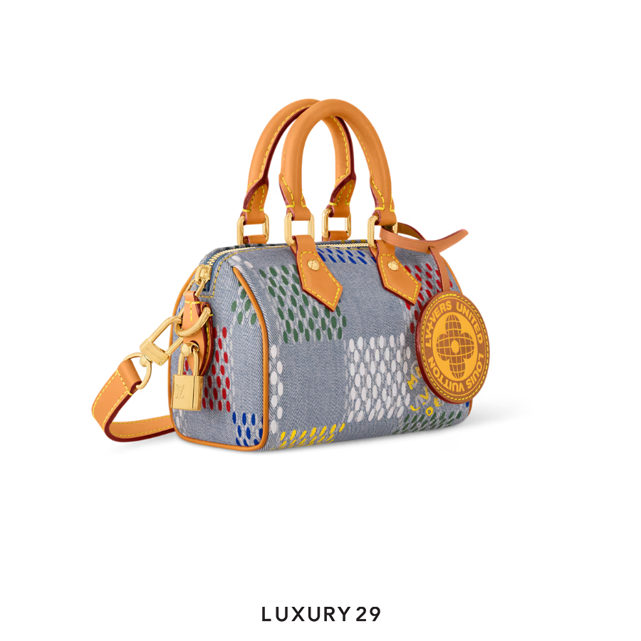 Louis Vuitton LV Speedy 18 Bandouliere LV Vers Damier Denim Multicolor LOUIS VUITTON
