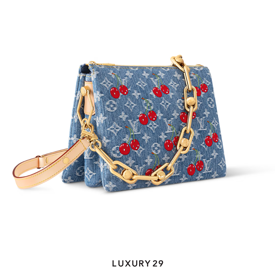 Louis Vuitton LV x TM - Coussin PM bag Monogram cherry denim Blue LOUIS VUITTON